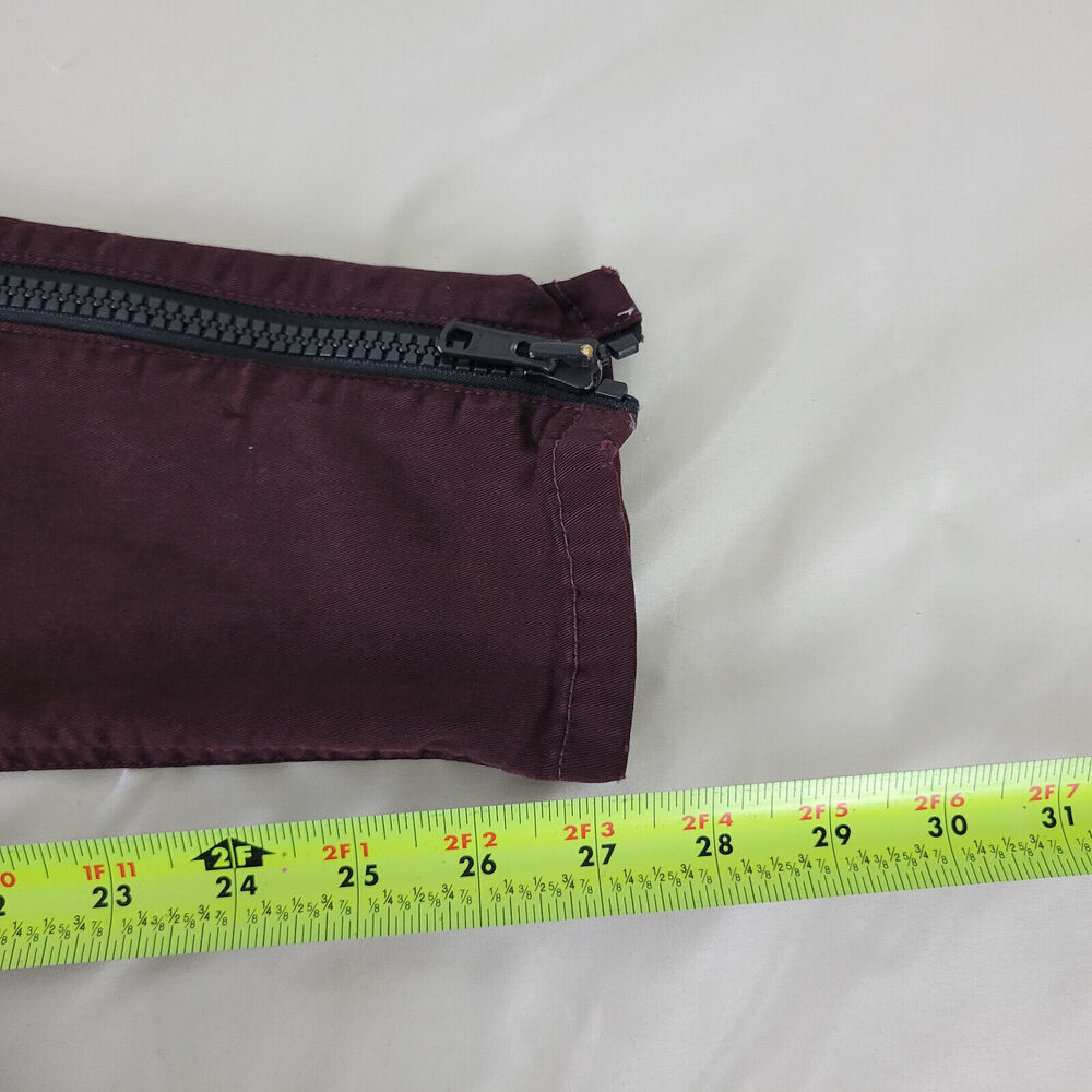 BDG Jeans Womens 29 Maroon Denim Low Rise Jegging Zip Ankle W28 x L27.5 - Picture 8 of 16